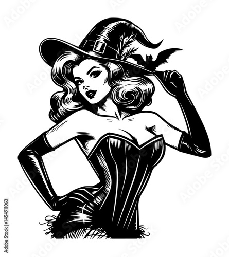 halloween sexy witch illustration