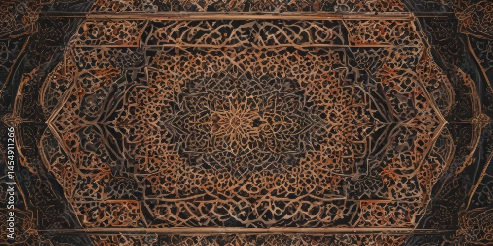 Obraz premium Intricate Moroccan geometric pattern, flat design , texture, islam, luxury