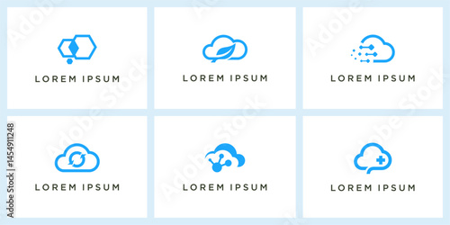 Set of abstract cloud logo collection