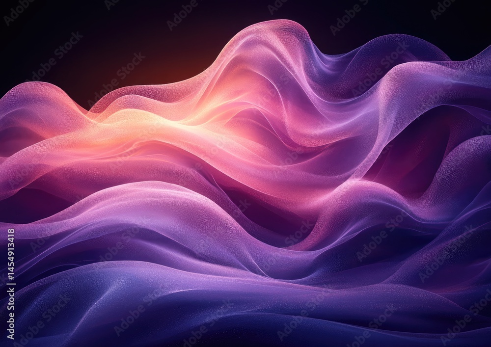 Abstract design of flowing, vibrant hues in undulating forms. Abstract design of flowing, vibrant hues in undulating forms.
