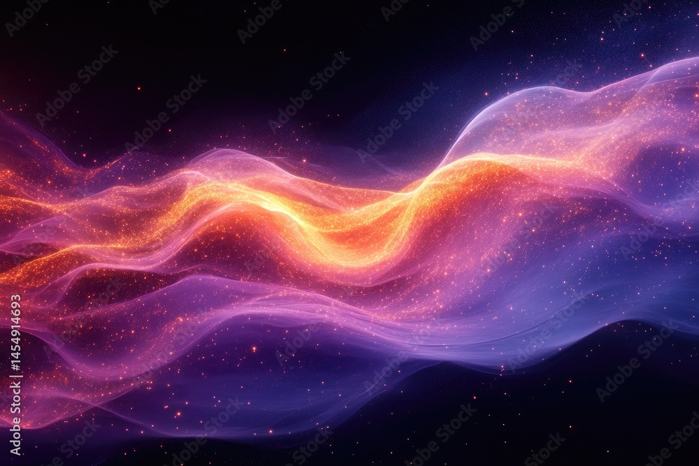 Abstract swirling design with glowing particles. Abstract swirling design with glowing particles.