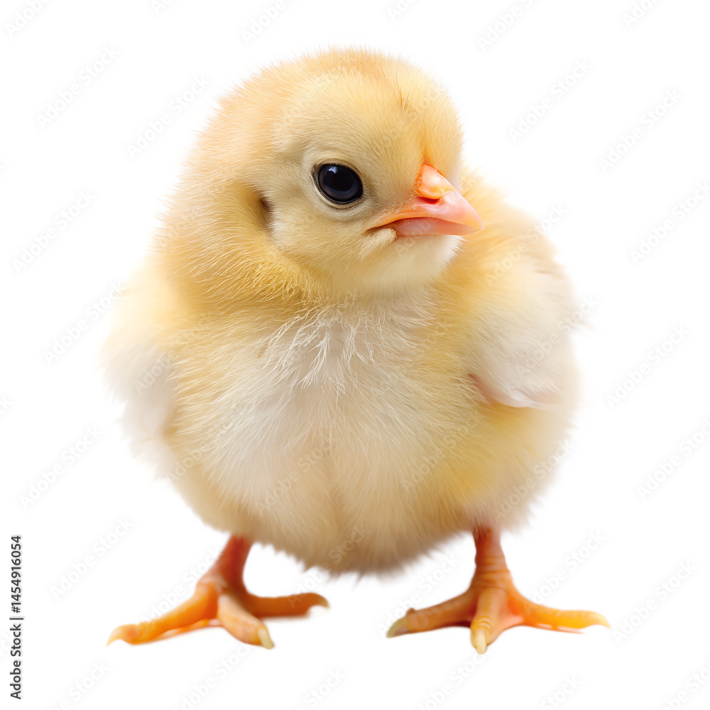 Obraz premium chick with tiny feet visible white background