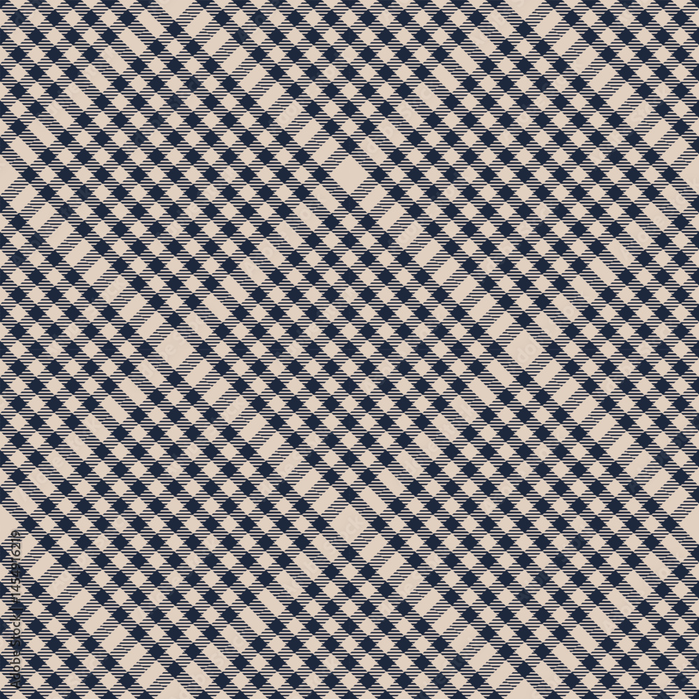 Elegant Diagonal Plaid Pattern in Navy and Beige Elegant Diagonal Plaid Pattern in Navy and Beige