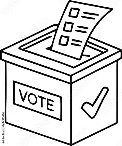 Voting, election line icon set. Vector pictograms of democratic processes, civic participation, ballot boxes, candidates, debates, voter engagement, checkmark thin linear illustration