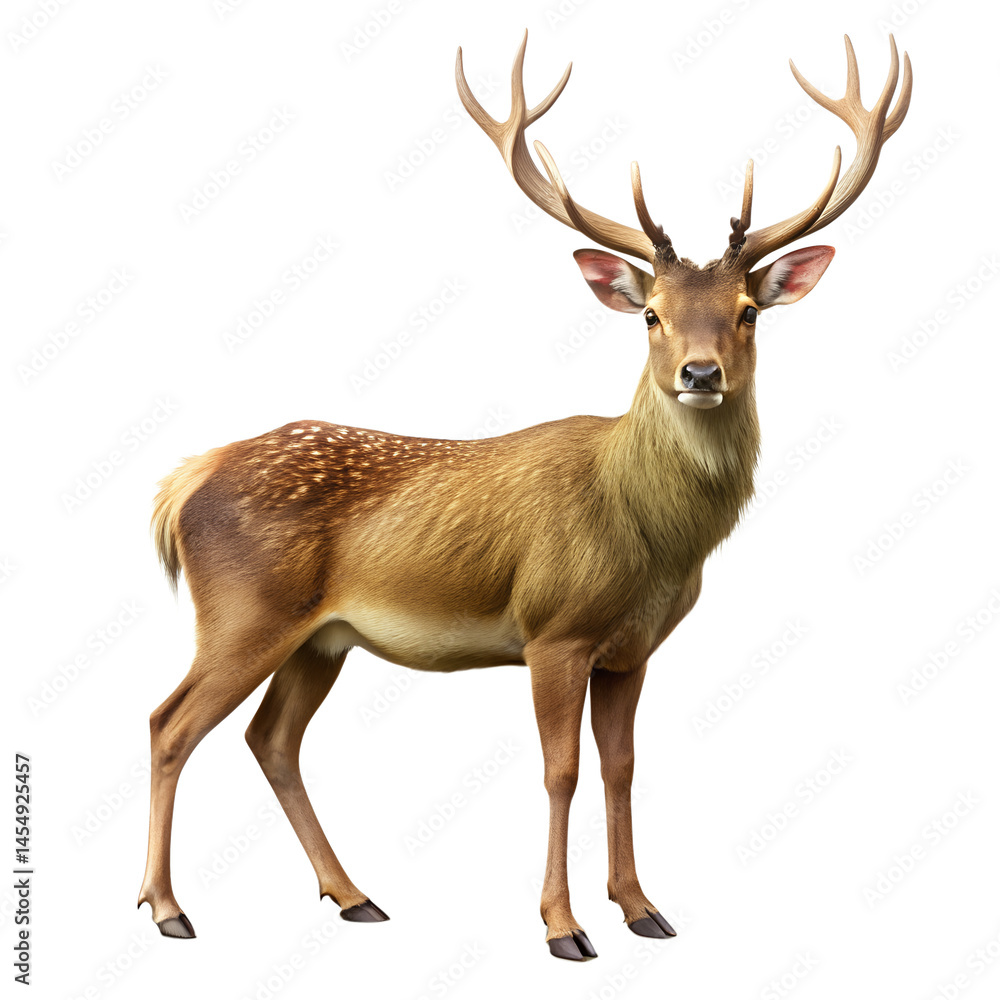 Fototapeta premium elegant deer side view on white background