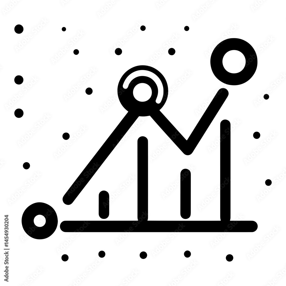 Data graph icon representing growth against a simple background Data graph icon representing growth against a simple background