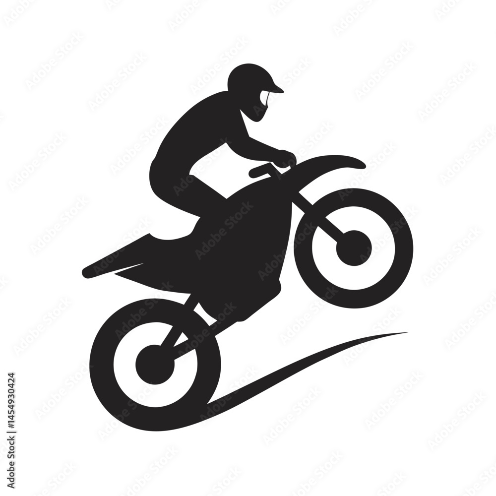 Fototapeta premium Motorcycle Rider Jumping Dirt Track