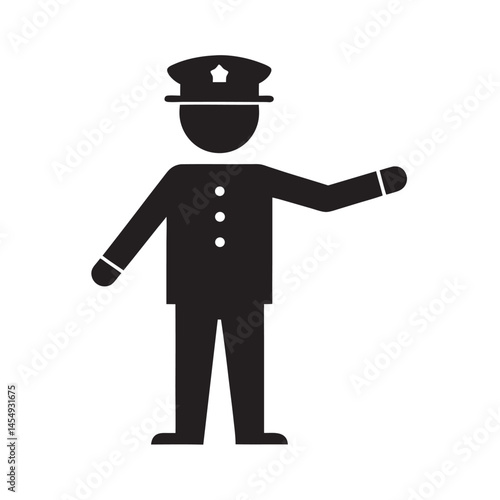 Police Officer Directing Traffic Silhouette