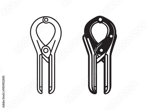 Professional Wire Stripper Tool Line Art Vector Illustration