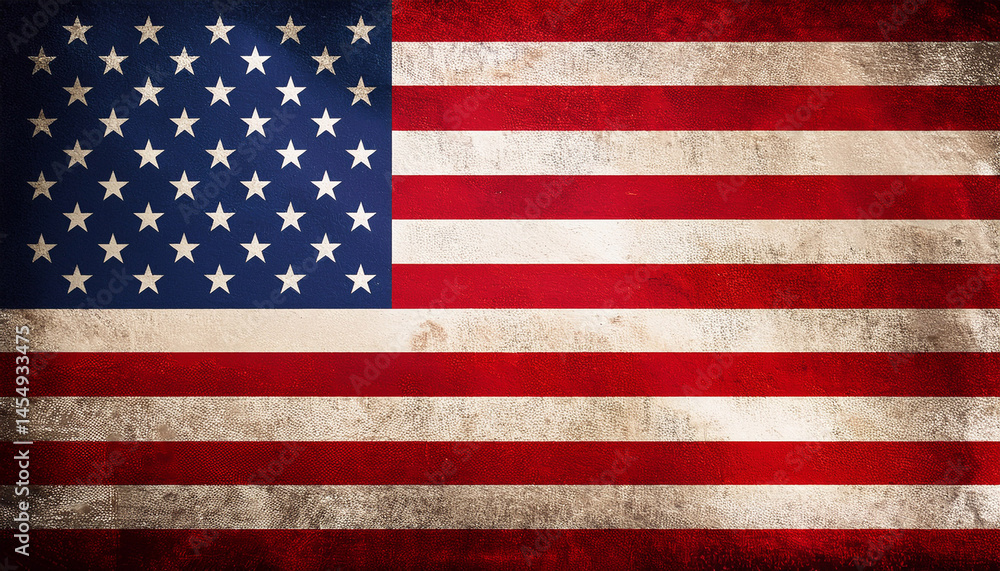 Naklejka premium grunge usa flag american flag with grunge texture