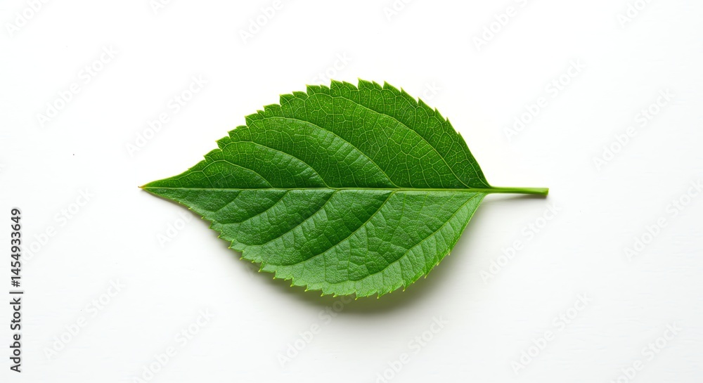 Obraz premium Green Leaf Isolated on White Background