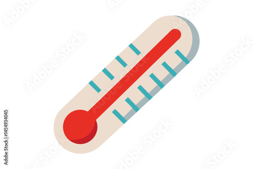Illustration of a medical thermometer indicating a high temperature level