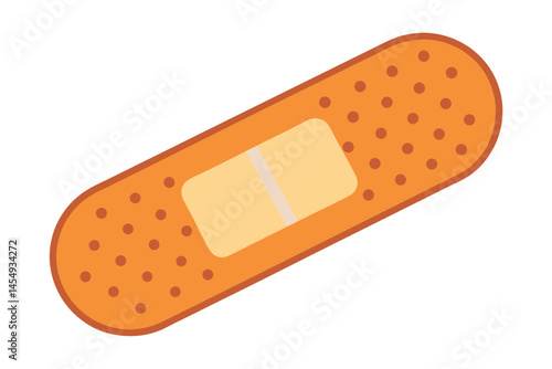 Simple cartoon adhesive bandage to cover small wounds and cuts for safety