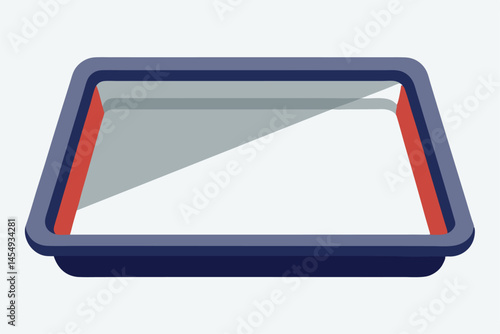 Sleek minimalist illustration of a multi layered serving tray with shadows