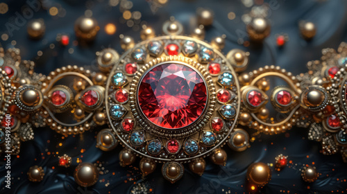 Obraz na płótnie A stylish abstract design featuring vibrant gemstones w salonie