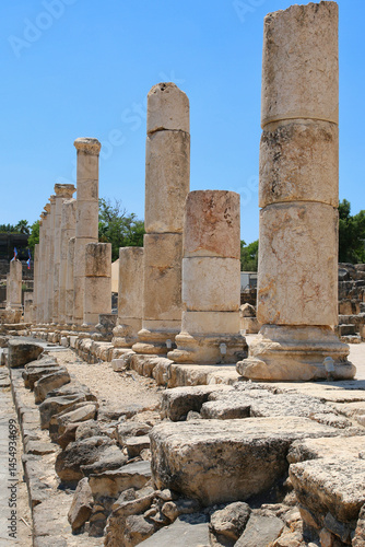 Archaeological Excavation of Roman City in Bet She’an, Israel – Preserved Columns and Ruins