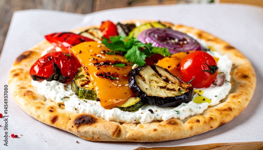 Grilled Vegetable Flatbread with Creamy Cheese A Light & Flavorful Recipe Grilled Vegetable Flatbread with Creamy Cheese A Light & Flavorful Recipe