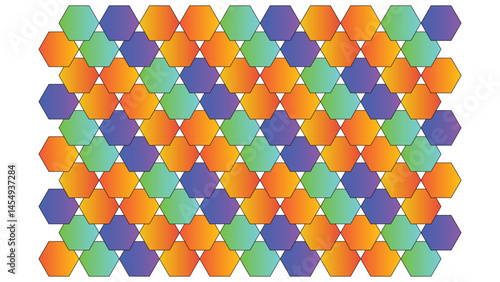 Colorful Hexagonal Mosaic A Vibrant Geometric Pattern
