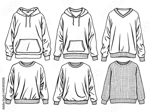 Pullover Top line art icon trendy modern sketch