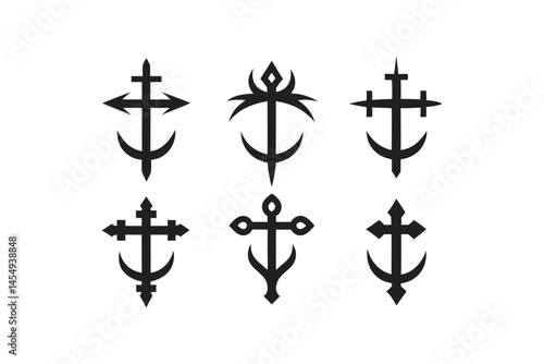 Leviathan Cross Vector Art Set Unique Occult Symbol Designs 
