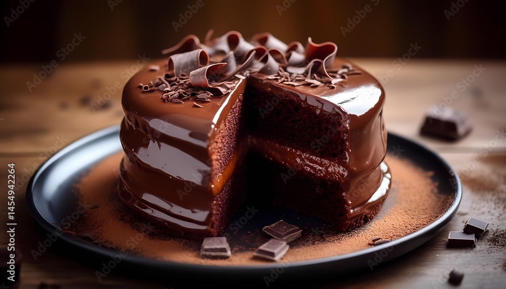 chocolate cake on a plate chocolate cake on a plate
