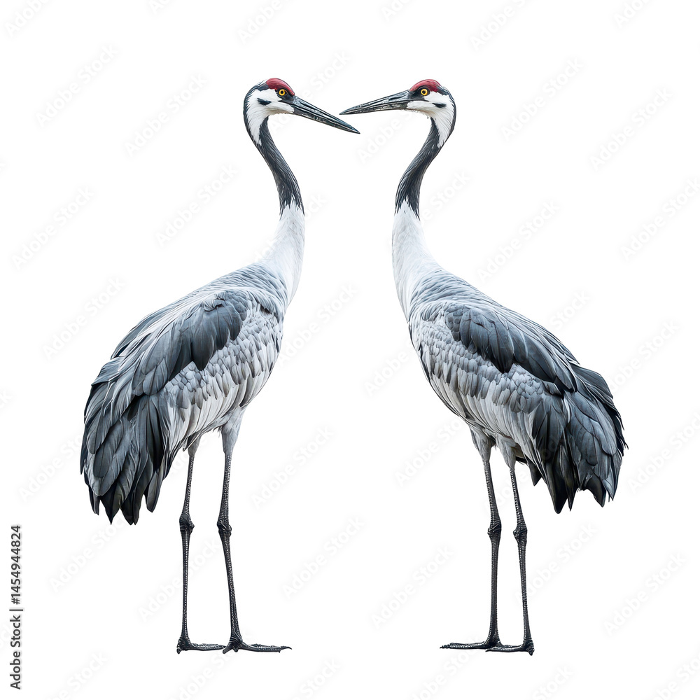 Obraz premium Cranes isolated on transparent background