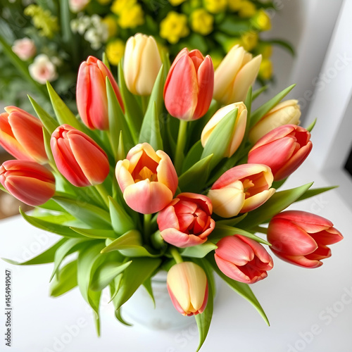 Wallpaper Mural Beautiful bouquet of tulips in spring season Torontodigital.ca