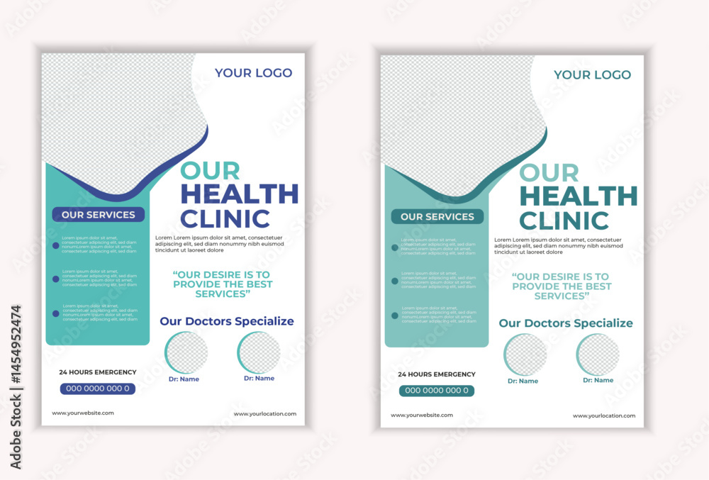 Obraz premium Modern Medical Healthcare Flyer Poster Layout