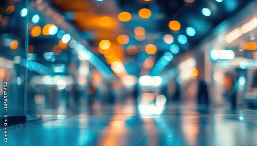 Fototapeta premium Abstract City Nightscape: Blurry Lights and Reflections