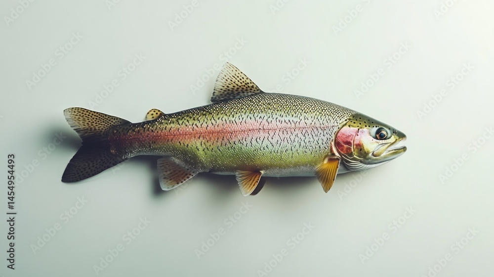 Naklejka premium Fresh rainbow trout, whole fish, studio shot