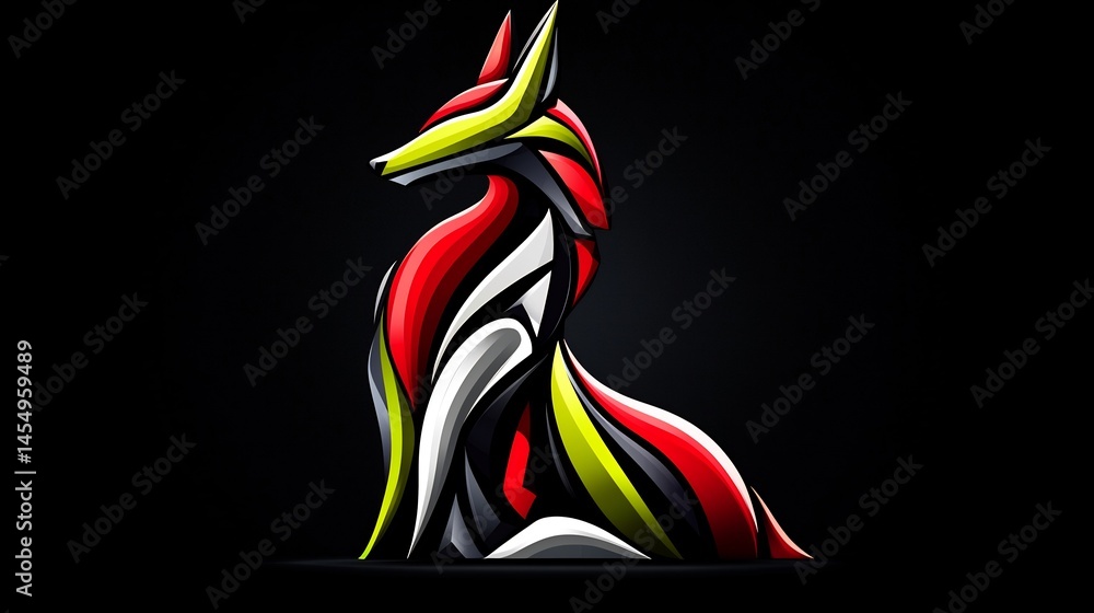 Obraz premium Abstract Fox Silhouette