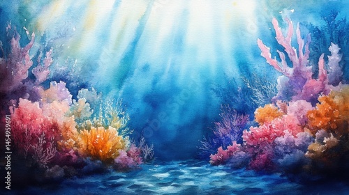 Undersea Watercolor Dry Brush Glazing