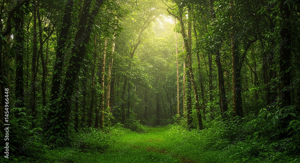 Fototapeta premium Lush Green Forest Path