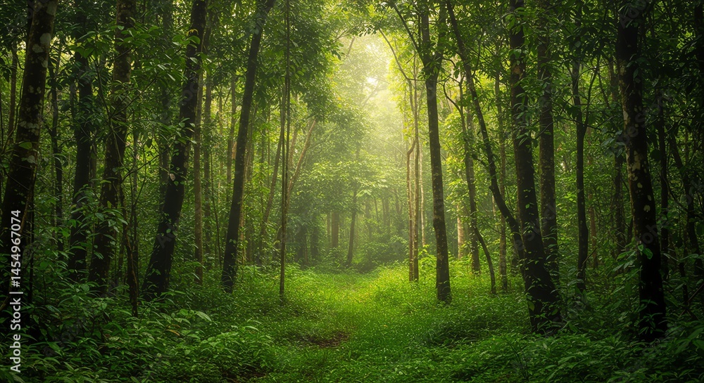 Obraz premium Forest Path Green Trees