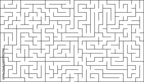 Complex Black and White Rectangular Maze Puzzle Game Challenge