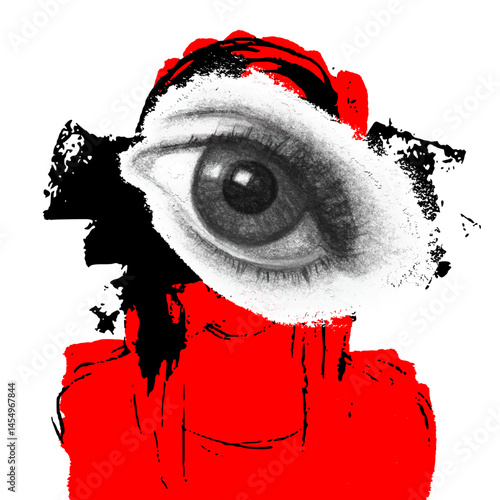 Abstract Mental Health Illustration Depicting Emotional Turmoil and Psychological Struggle