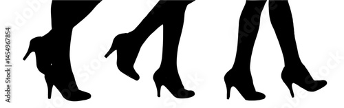 Elegant Silhouette of a Woman s Legs in Classic Retro Shoes