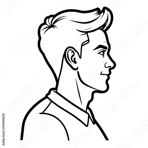 Wallpaper Mural Stylized profile of a confident man in line art style, future skills Torontodigital.ca