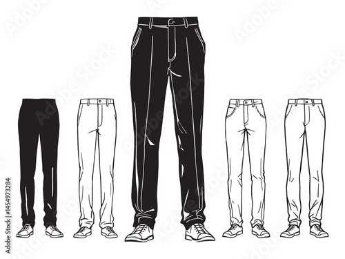 Simple and Clean Dress Pants Vector for Modern Apparel Design