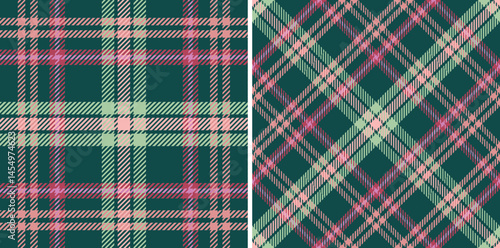 seamless plaid pattern pink green 