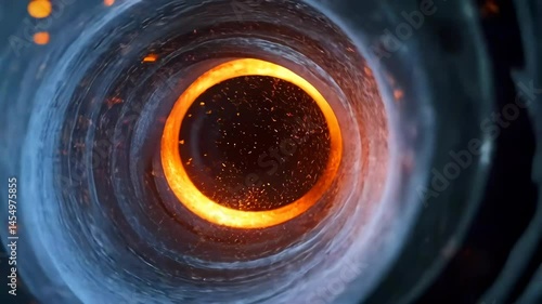 Dynamic water whirlpool with fiery glow and swirling motion