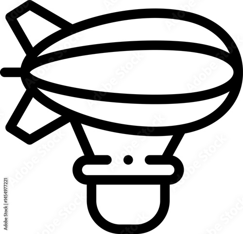 airship illustration on a white background    