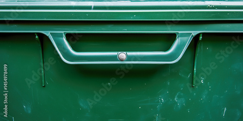 Obraz na płótnie Close-up of the handle on a green recycling bin w salonie