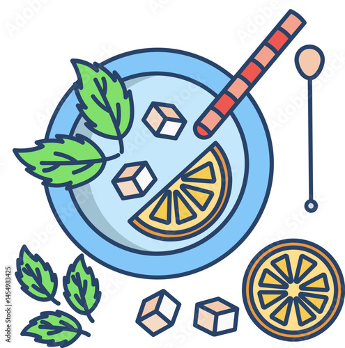 mojito (2) illustration on a white background     