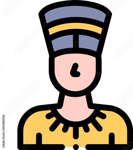 nefertiti illustration on a white background     