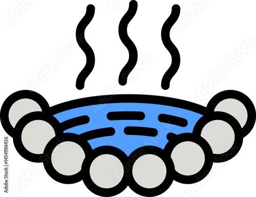 onsen illustration on a white background     