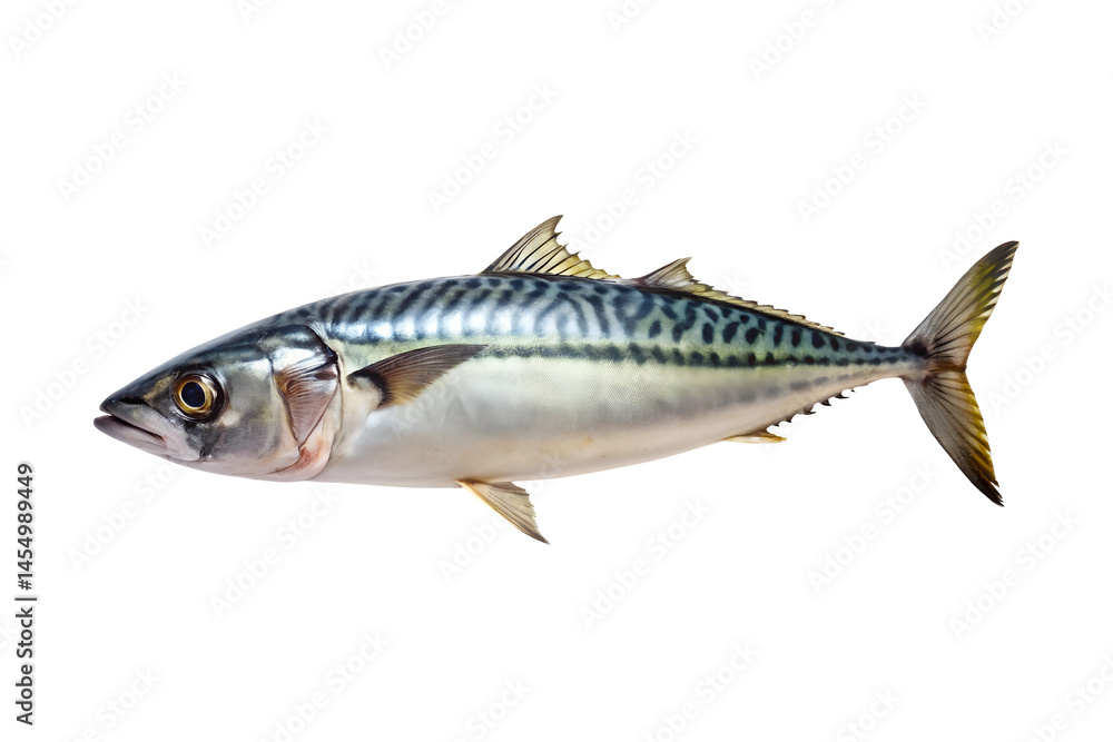 Atlantic mackerel scomber scombrus fish seafood healthy omega three nutrition isolated black background on transparent background Atlantic mackerel scomber scombrus fish seafood healthy omega three nutrition isolated black background on transparent background