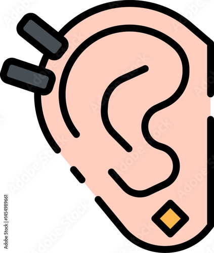 piercings illustration on a white background     