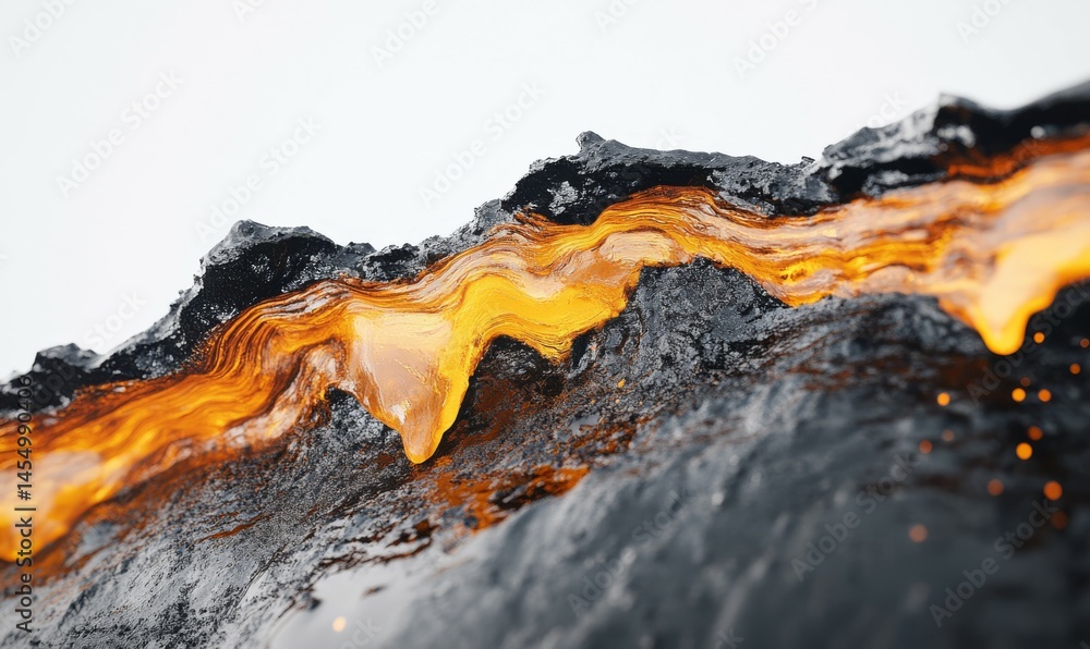 Petroleum oozing from fossil layer, symbolizing energy and nature power