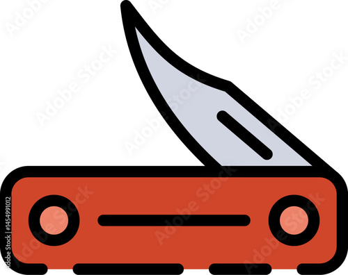 pocket knife illustration on a white background     